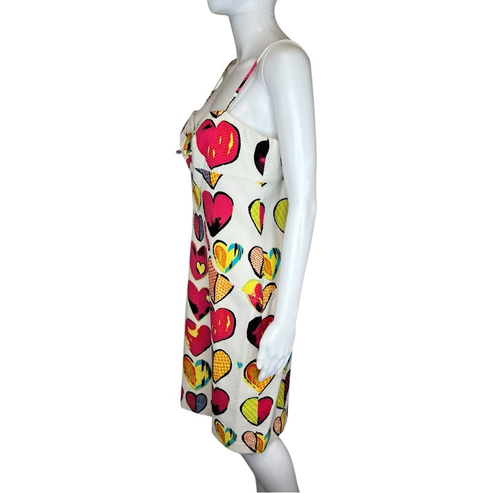 David Meister Colorful Heart Print Sheath Dress 10 - Picture 4 of 7